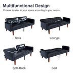 Futon Sofa Bed Couch Memory Foam Futon Convertible Couch Bed Sleeper for Living Room - 68.11*30.11*28.74