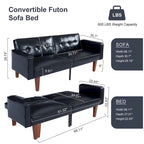Futon Sofa Bed Couch Memory Foam Futon Convertible Couch Bed Sleeper for Living Room - 68.11*30.11*28.74