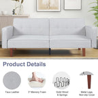 Futon Sofa Bed Couch Memory Foam Futon Convertible Couch Bed Sleeper for Living Room - 68.11*30.11*28.74