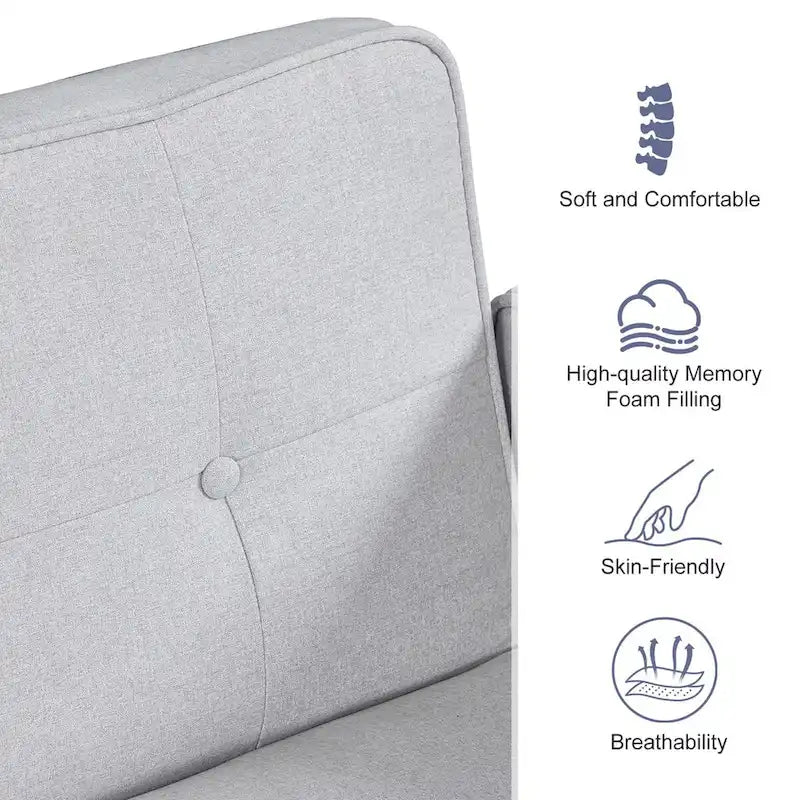 Futon Sofa Bed Couch Memory Foam Futon Convertible Couch Bed Sleeper for Living Room - 68.11*30.11*28.74