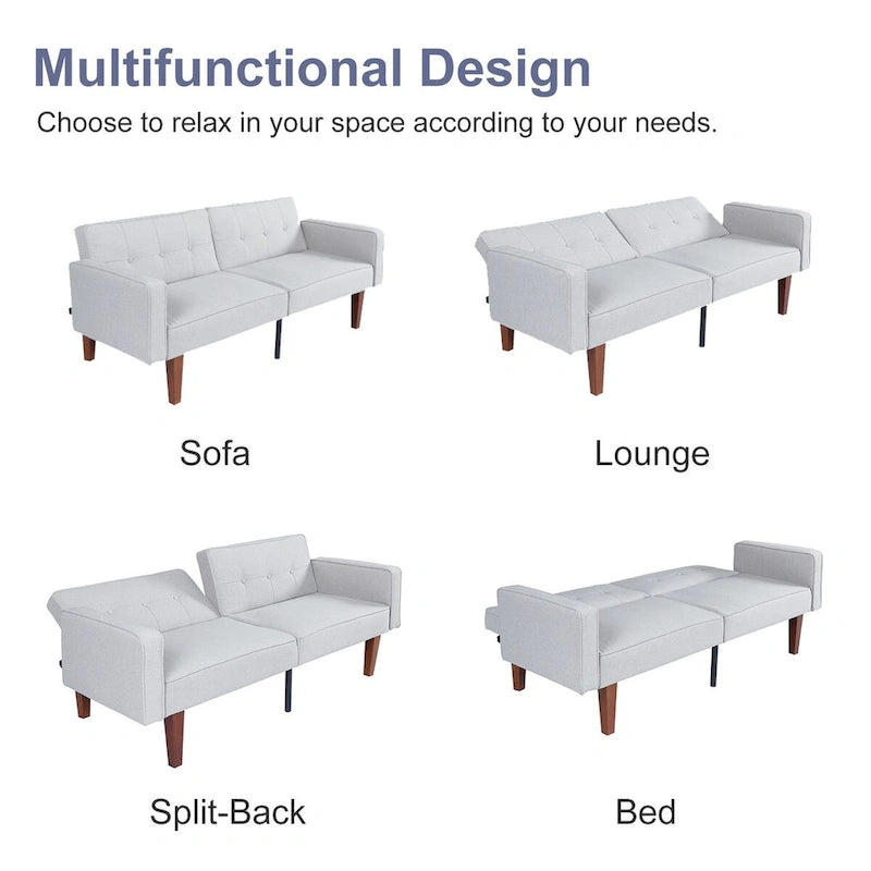 Futon Sofa Bed Couch Memory Foam Futon Convertible Couch Bed Sleeper for Living Room - 68.11*30.11*28.74