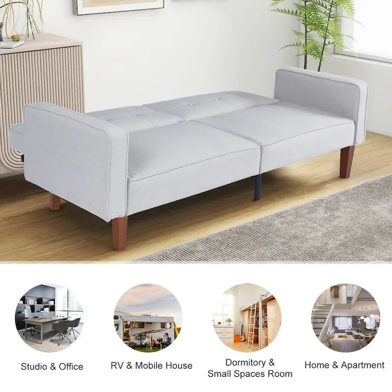 Futon Sofa Bed Couch Memory Foam Futon Convertible Couch Bed Sleeper for Living Room - 68.11*30.11*28.74