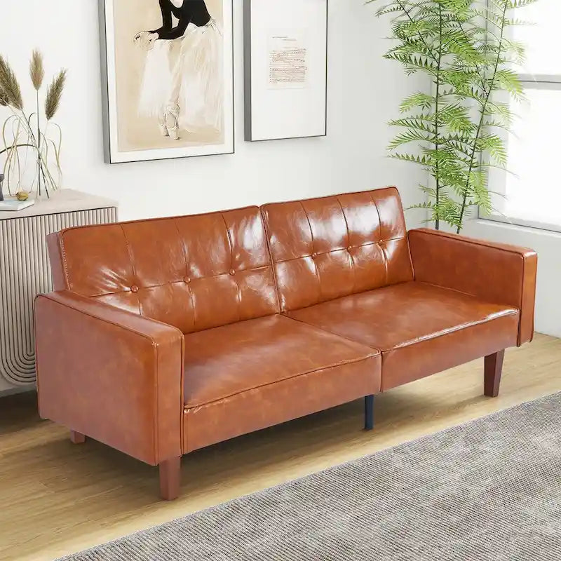 Futon Sofa Bed Couch Memory Foam Futon Convertible Couch Bed Sleeper for Living Room - 68.11*30.11*28.74