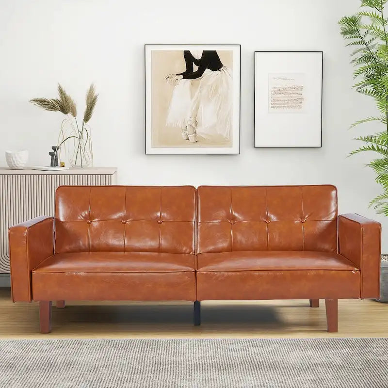 Futon Sofa Bed Couch Memory Foam Futon Convertible Couch Bed Sleeper for Living Room - 68.11*30.11*28.74