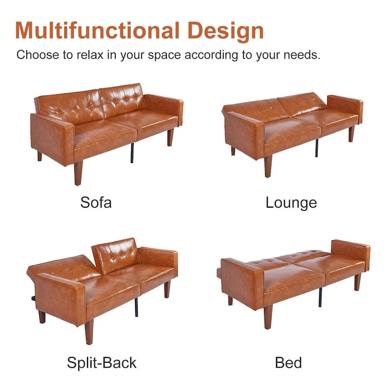 Futon Sofa Bed Couch Memory Foam Futon Convertible Couch Bed Sleeper for Living Room - 68.11*30.11*28.74