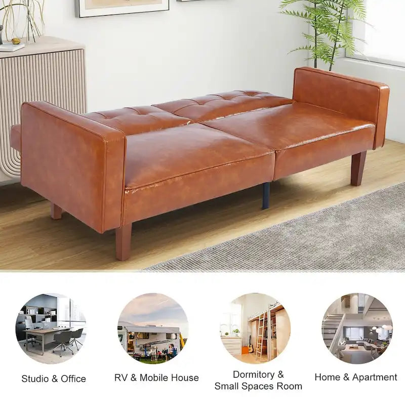 Futon Sofa Bed Couch Memory Foam Futon Convertible Couch Bed Sleeper for Living Room - 68.11*30.11*28.74