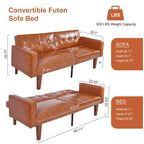 Futon Sofa Bed Couch Memory Foam Futon Convertible Couch Bed Sleeper for Living Room - 68.11*30.11*28.74