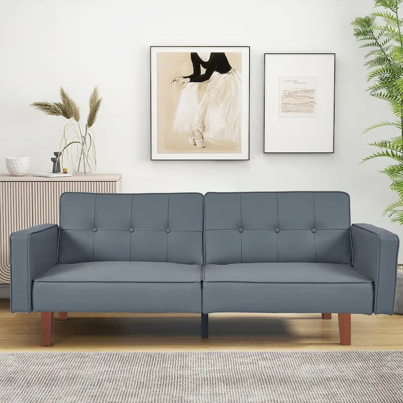 Futon Sofa Bed Couch Memory Foam Futon Convertible Couch Bed Sleeper for Living Room - 68.11*30.11*28.74