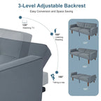 Futon Sofa Bed Couch Memory Foam Futon Convertible Couch Bed Sleeper for Living Room - 68.11*30.11*28.74