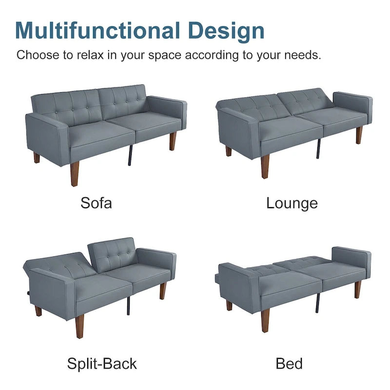 Futon Sofa Bed Couch Memory Foam Futon Convertible Couch Bed Sleeper for Living Room - 68.11*30.11*28.74