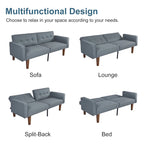 Futon Sofa Bed Couch Memory Foam Futon Convertible Couch Bed Sleeper for Living Room - 68.11*30.11*28.74