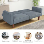 Futon Sofa Bed Couch Memory Foam Futon Convertible Couch Bed Sleeper for Living Room - 68.11*30.11*28.74