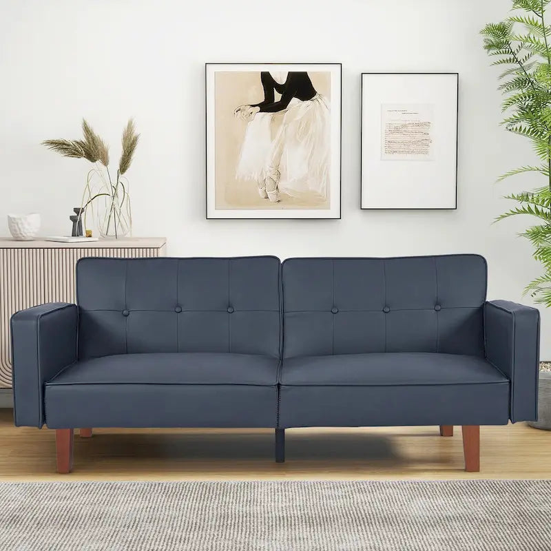 Futon Sofa Bed Couch Memory Foam Futon Convertible Couch Bed Sleeper for Living Room - 68.11*30.11*28.74