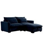 Sectional Sofa Comfy Corduroy Couch with Pillows and Round Armrests,Corduroy Sofa Sleeper Deep Couches with Storage Ottoman