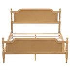Traditional Style Rattan Platform Bed Frame No Box Spring Needed