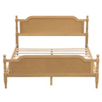 Traditional Style Rattan Platform Bed Frame No Box Spring Needed