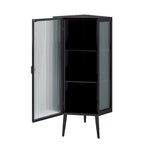 3-Tiers Coner Cabinet With Glass Door