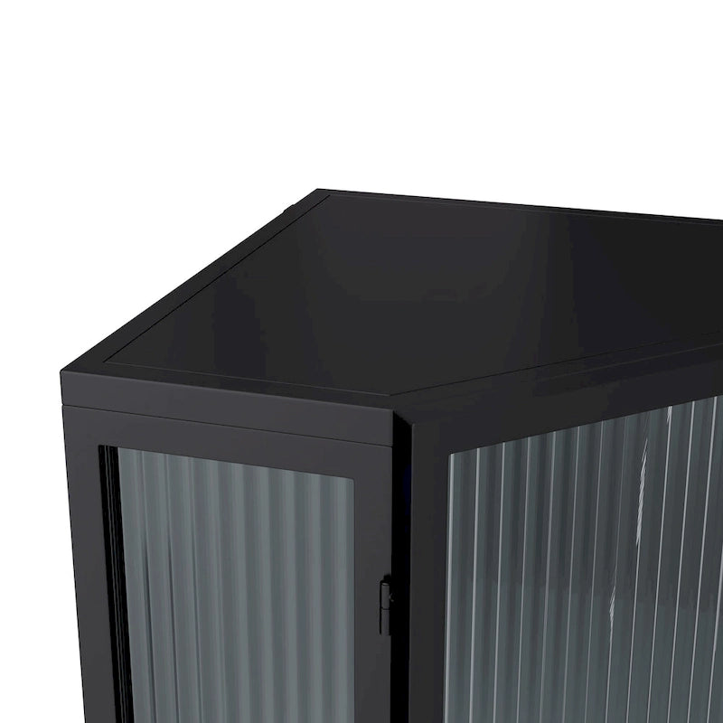 3-Tiers Coner Cabinet With Glass Door