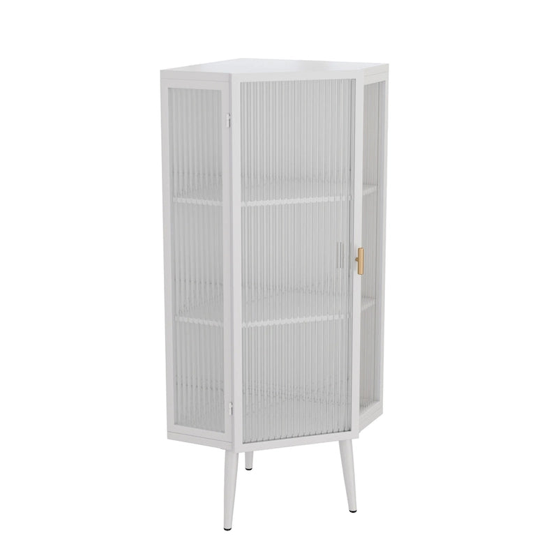3-Tiers Coner Cabinet With Glass Door
