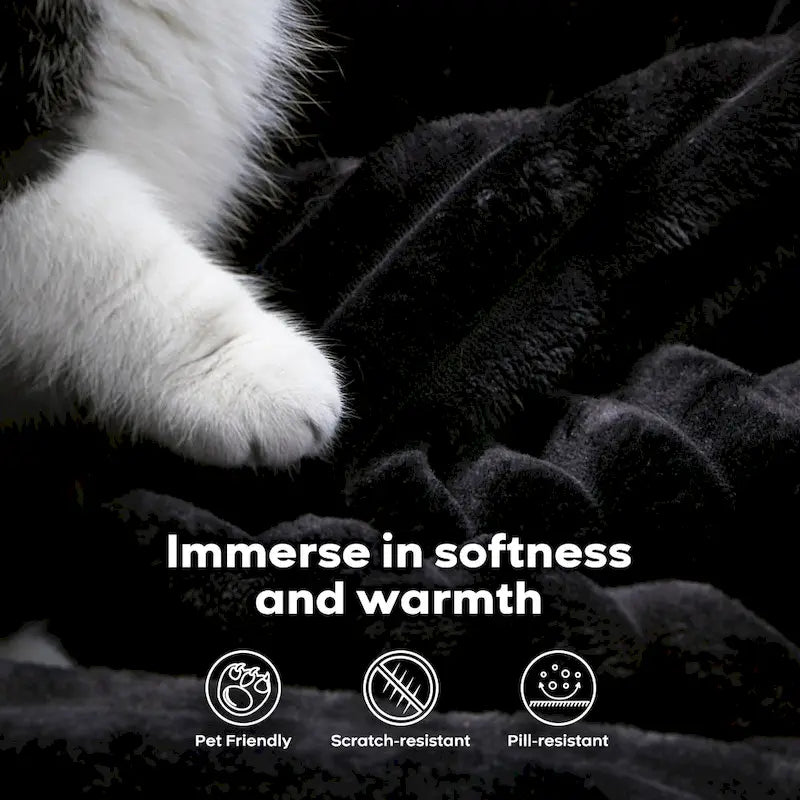 OVIOS Long Plush Deep Seat Indoor Sofa With Ottoman