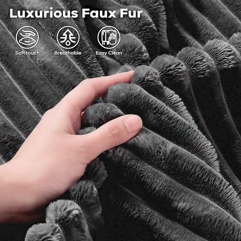 OVIOS Long Plush Deep Seat Indoor Sofa With Ottoman