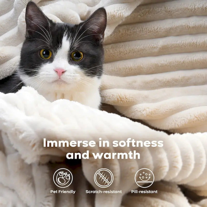 OVIOS Long Plush Deep Seat Indoor Sofa With Ottoman