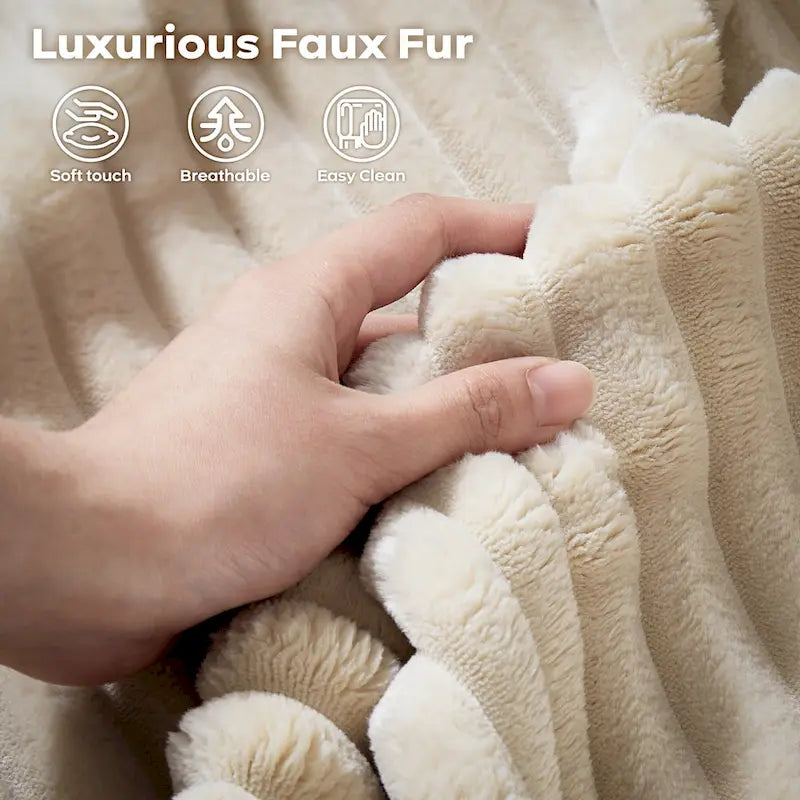 OVIOS Long Plush Deep Seat Indoor Sofa With Ottoman