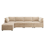 OVIOS Long Plush Deep Seat Indoor Sofa With Ottoman