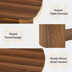 Rustic Coffee Table Wood Tea Table with Storage Shelves