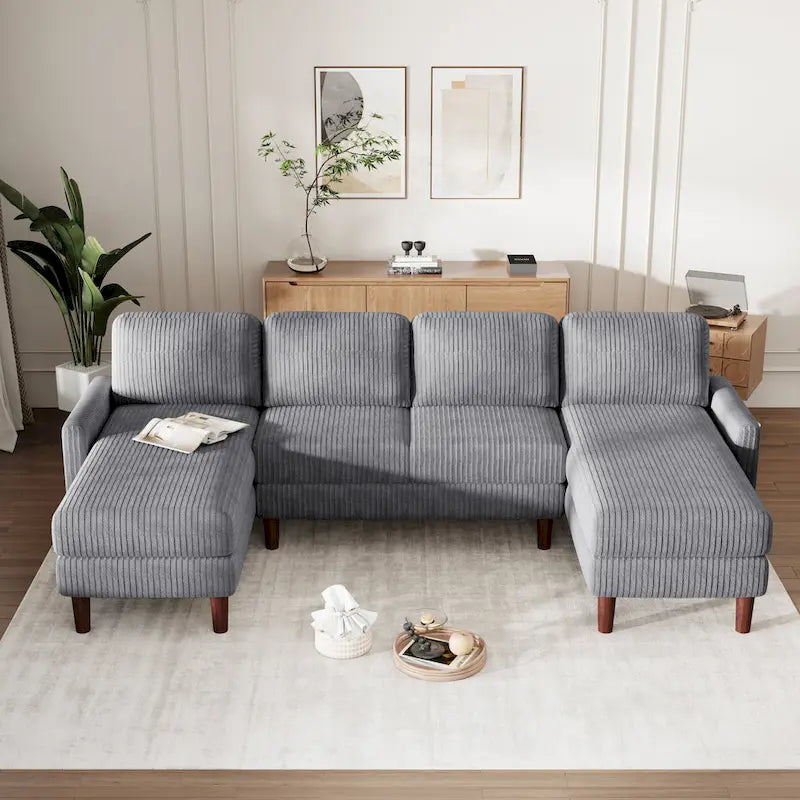 U-Shaped Cushion Modular Sofa for Living Rooms and Spacious Spaces