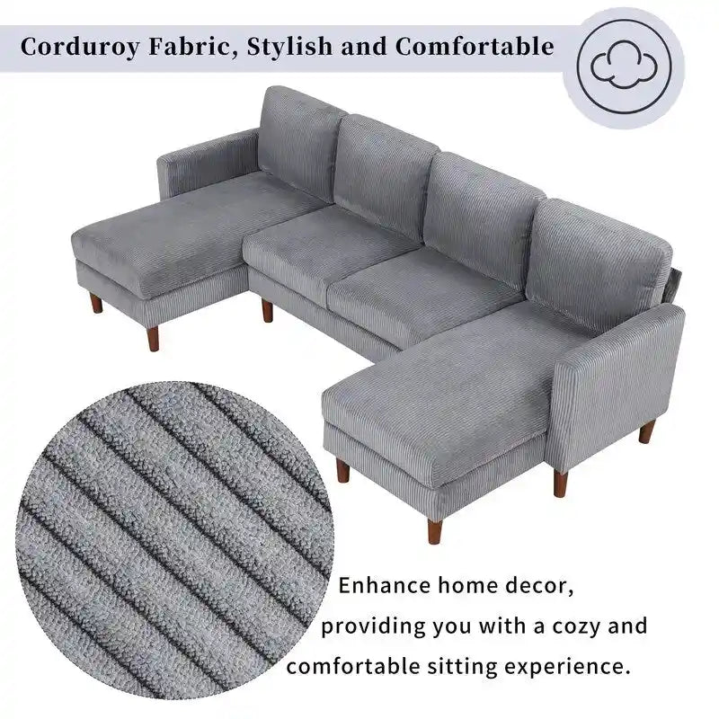 U-Shaped Cushion Modular Sofa for Living Rooms and Spacious Spaces