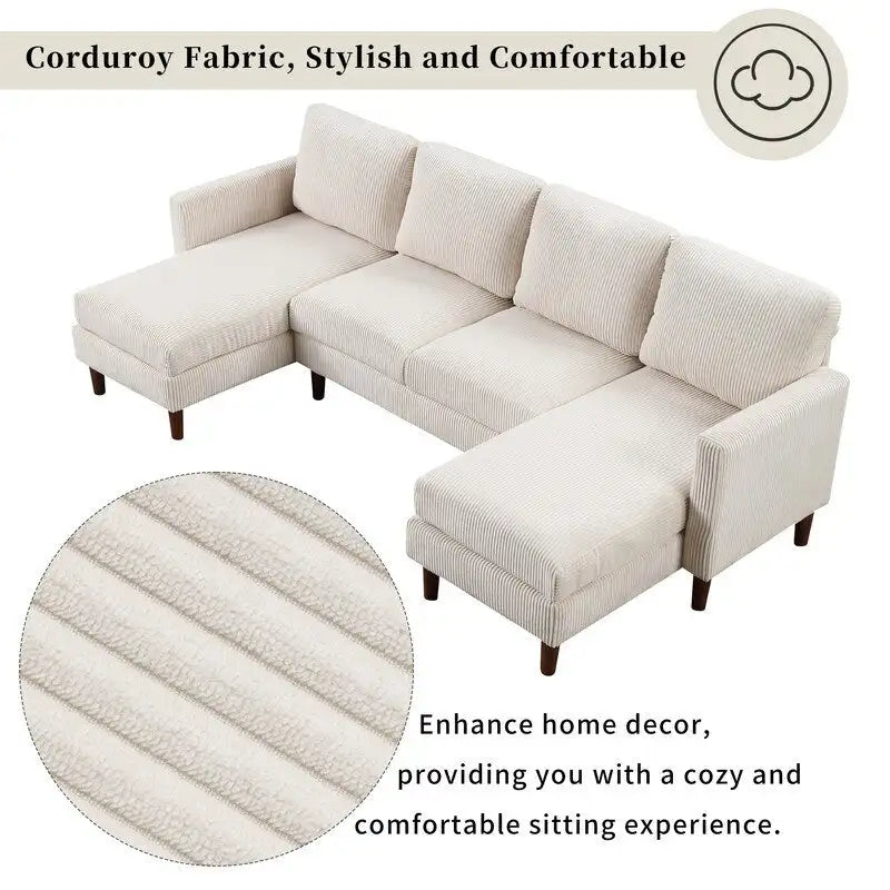 U-Shaped Cushion Modular Sofa for Living Rooms and Spacious Spaces