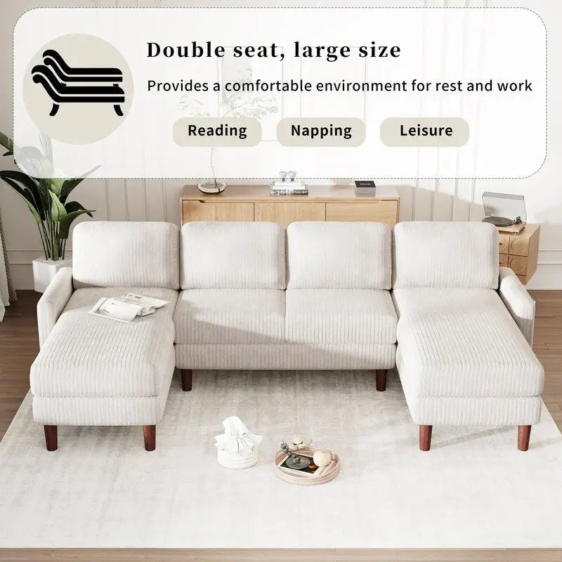 U-Shaped Cushion Modular Sofa for Living Rooms and Spacious Spaces