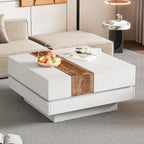 31.4 Square Coffee Table with Sliding Top and Hidden Storage
