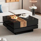 31.4 Square Coffee Table with Sliding Top and Hidden Storage