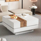 31.4 Square Coffee Table with Sliding Top and Hidden Storage