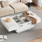31.4 Square Coffee Table with Sliding Top and Hidden Storage
