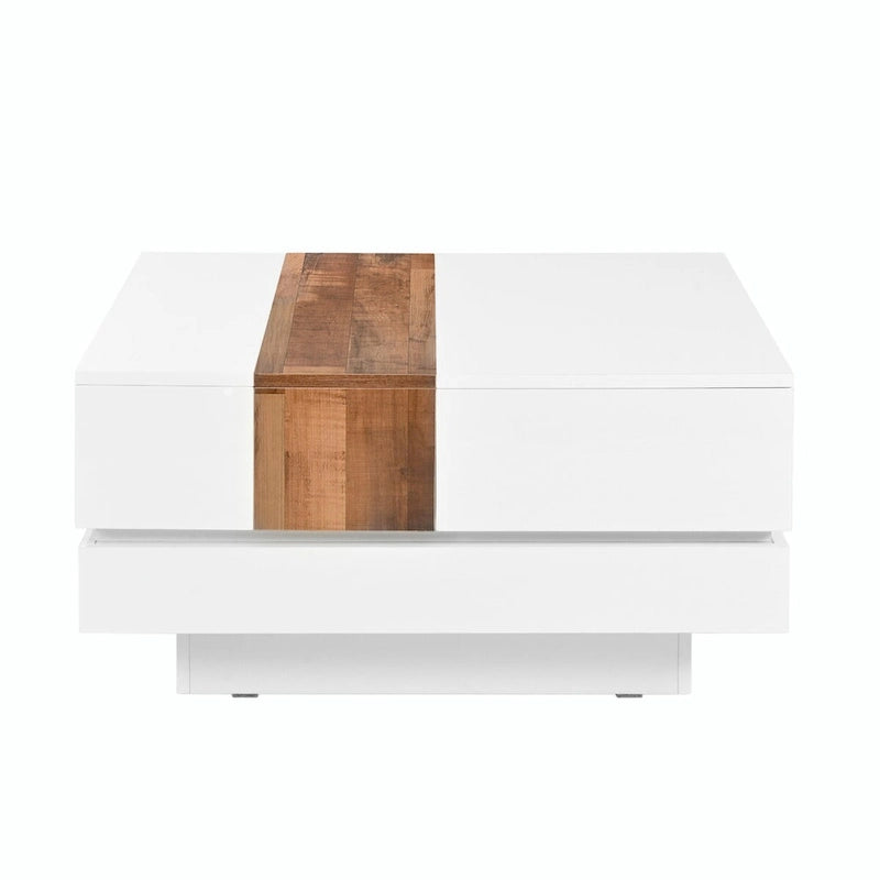 31.4 Square Coffee Table with Sliding Top and Hidden Storage