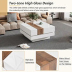 31.4 Square Coffee Table with Sliding Top and Hidden Storage