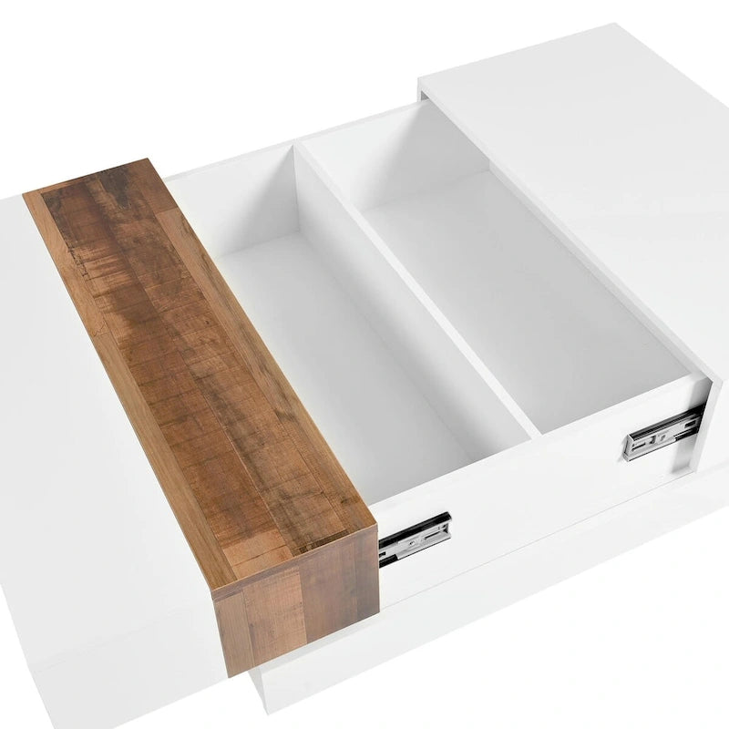 31.4 Square Coffee Table with Sliding Top and Hidden Storage