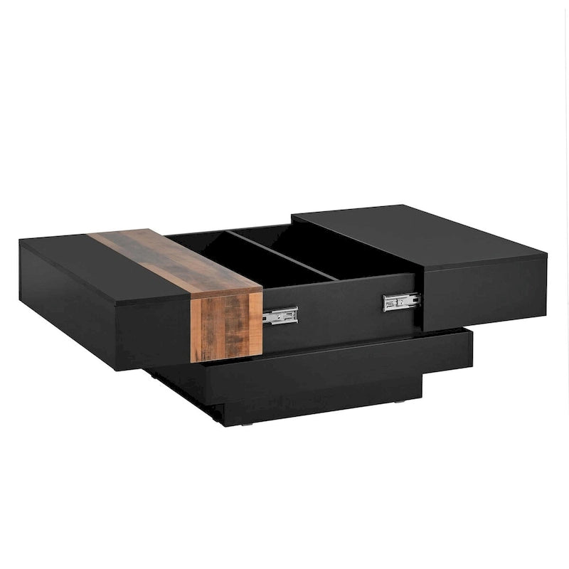 31.4 Square Coffee Table with Sliding Top and Hidden Storage