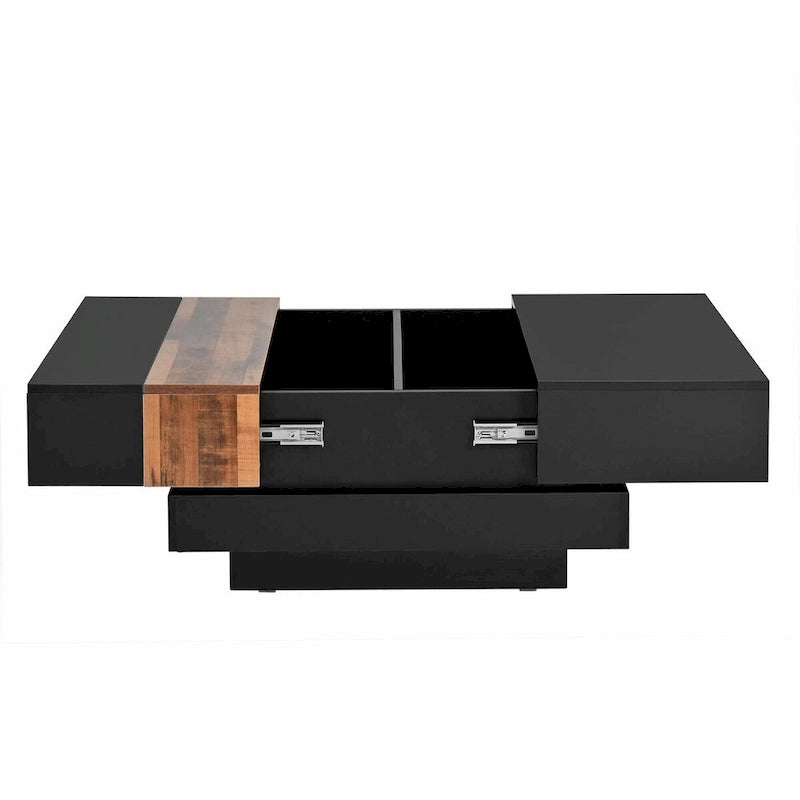 31.4 Square Coffee Table with Sliding Top and Hidden Storage