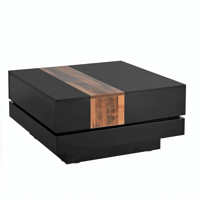 31.4 Square Coffee Table with Sliding Top and Hidden Storage
