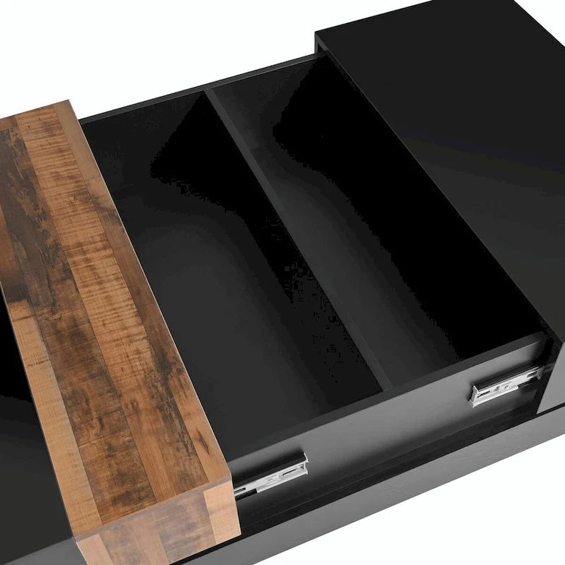 31.4 Square Coffee Table with Sliding Top and Hidden Storage