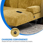 Moasis Sectional Couches U Shaped Sofa Chenille Modern Modular Couch - 45.6W x 106.3L x 26.7H