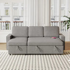 Oaks Aura 85.8 Inch Pull Out Sleeper Sofa, L-shaped Couch With USB Port, Convertible Sofa Bed With Storage Racks