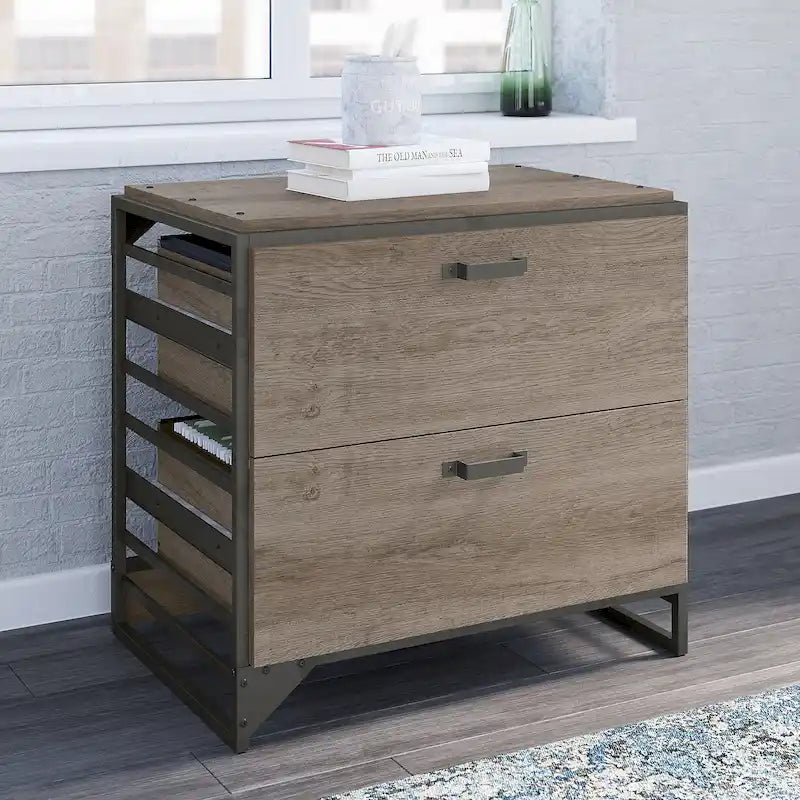 Lateral File Cabinet in Rustic Grey