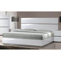 Somette Mehdi Modern Gloss White/ Grey Bed